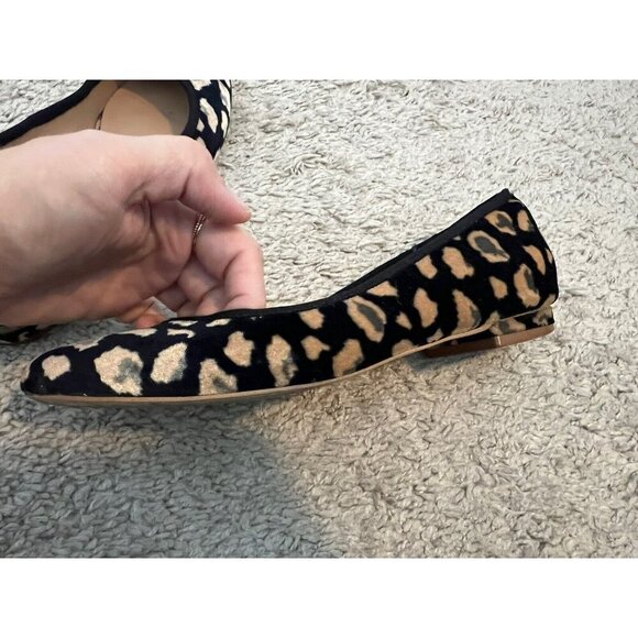 Anthropologie Abstract Velvet Colorful Spotted Flats Womens Size 6 - Picture 8 of 13